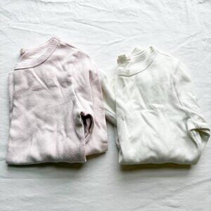 Crewcuts Girls Bundle of 2 Long-Sleeve Light Pink & White Cotton Shirts Size 10